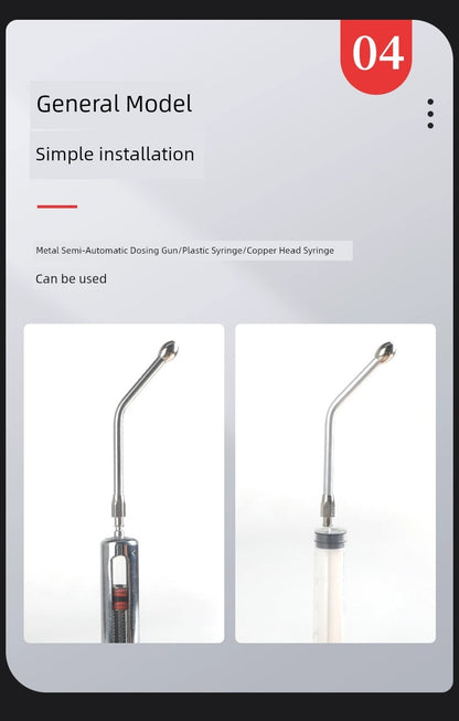 Chinese Animal Veterinary Drencher Stainless Steel Filling Nozzle Aluminum Alloy Pig, Cattle and Sheep Filling Medicine Handy Gadget Feeding Nozzle Syringe Wholesale