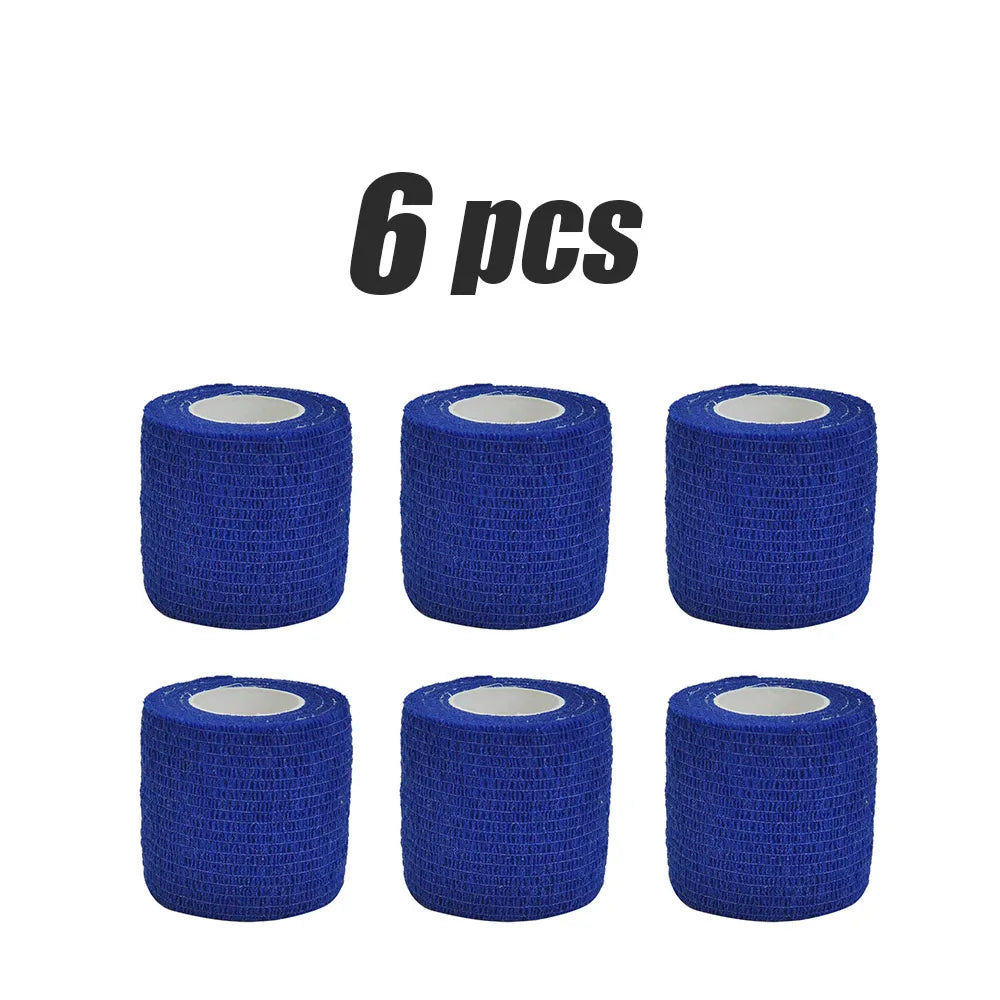 1/6/10 pcs Dark blue Gauze Bandage Self-adhesive Breathable Elastic Bandages for Sports Fixing Finger Wrist Leg