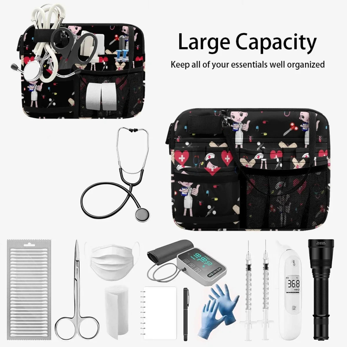 Practical Nursing Pocket Belt Organizer Pouch For Scissors Pen Care Tool Bum Bag Cartoon Medical Style Fanny Pack Female Gift