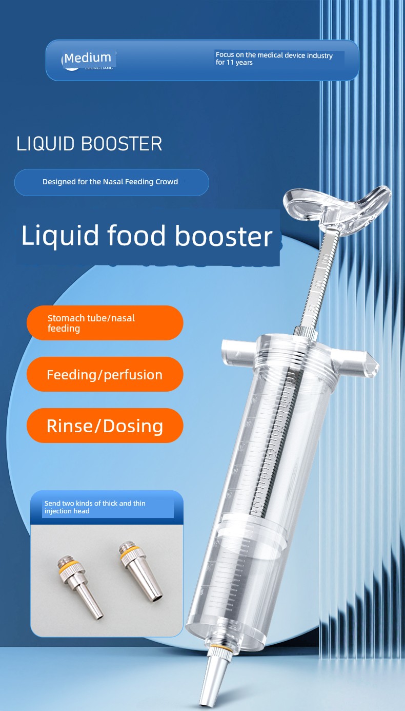Flow Food Booster Feeder Stomach Tube Nasal Feeding Tube Syringe Flow Food Big Syringe Elderly Feeding Propeller