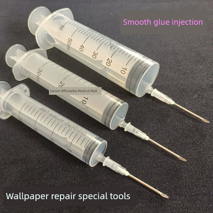 Glue Filling Wallpaper Repair Air Force Drum Corps Empty Gas Syringe Foaming Glue Infuser Mural Syringe Needle Syringe