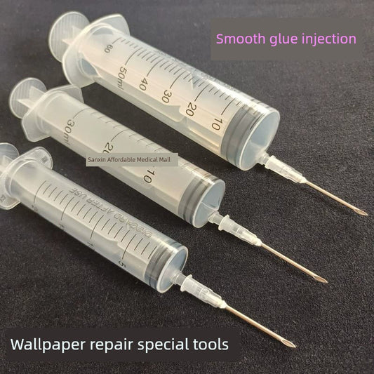 Glue Filling Wallpaper Repair Air Force Drum Corps Empty Gas Syringe Foaming Glue Infuser Mural Syringe Needle Syringe