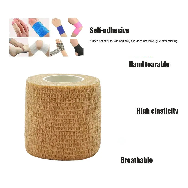 1/3/6/20PCS Sports Self Adhesive Red Elastic Bandages Anti-slip Athletic Nonwoven Waterproof Elastic  Wrist Ankle Bandages