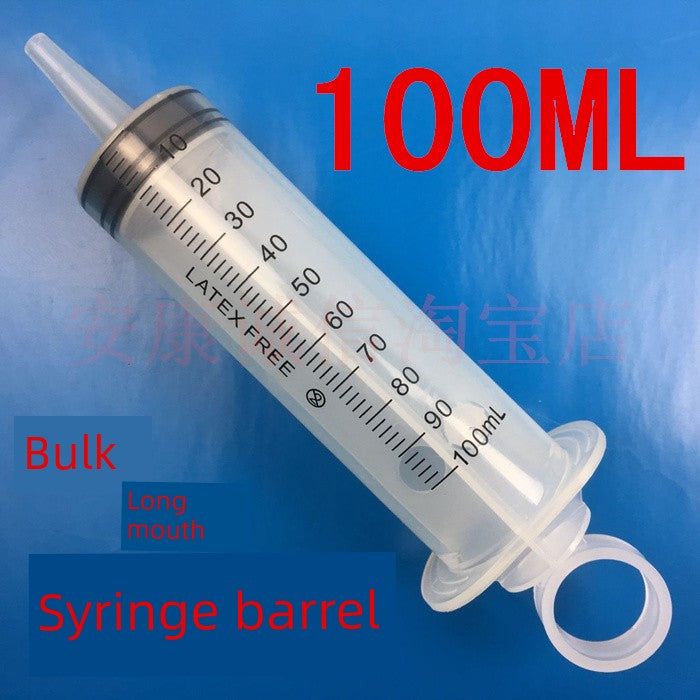 100ml Syringe (Long Mouth Syringe Can Be Equipped with Silica Gel Tube Large Capacity Sausage Filler Plus Size Nasal Feeding Feeder)