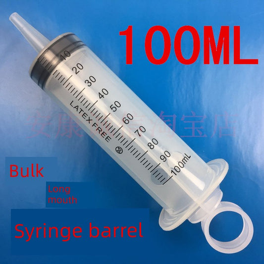 100ml Syringe (Long Mouth Syringe Can Be Equipped with Silica Gel Tube Large Capacity Sausage Filler Plus Size Nasal Feeding Feeder)