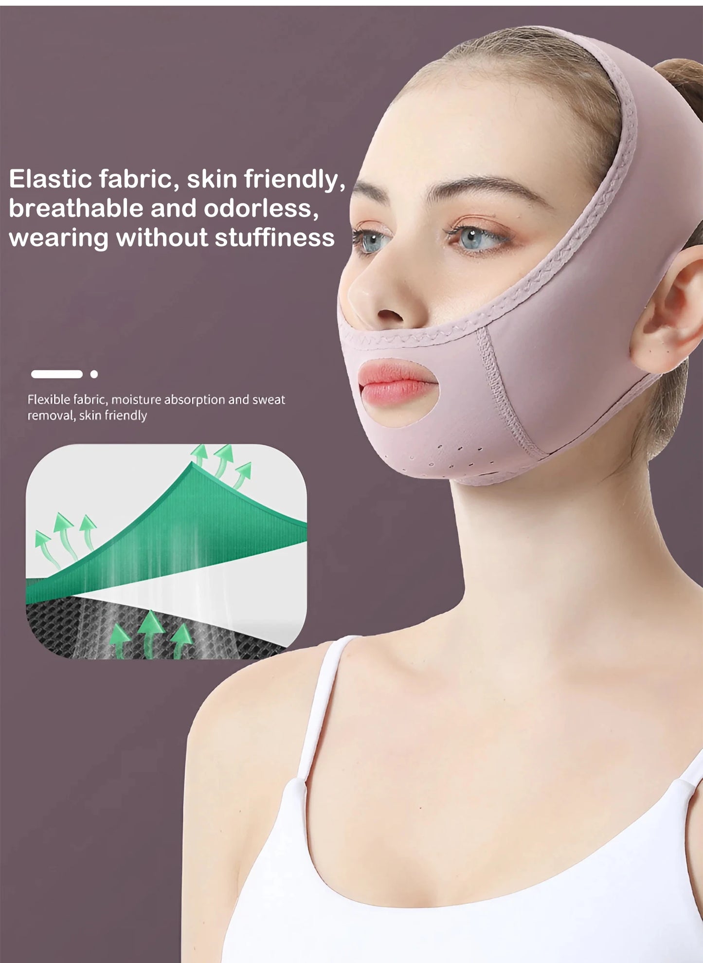V-Line Face Lifting Tapes Double Chin Remover Reusable Ice Silk Face Lift Mask Facial Slimming Bandage Skin Care Beauty Tool