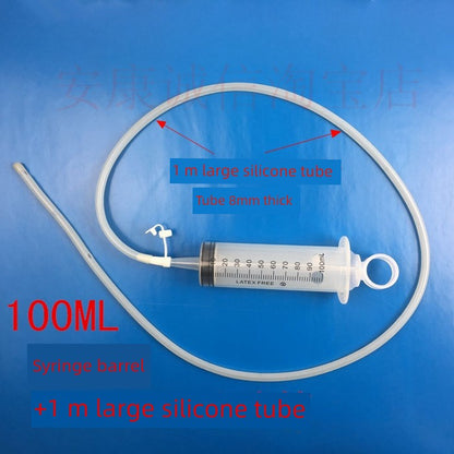 100ml Syringe (Long Mouth Syringe Can Be Equipped with Silica Gel Tube Large Capacity Sausage Filler Plus Size Nasal Feeding Feeder)