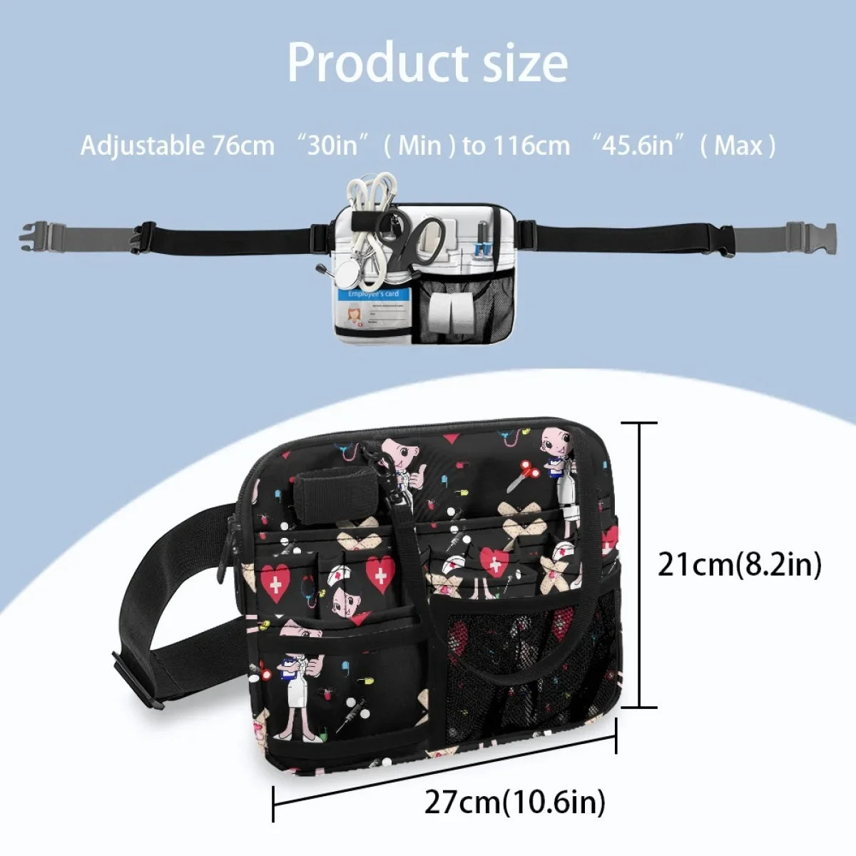 Practical Nursing Pocket Belt Organizer Pouch For Scissors Pen Care Tool Bum Bag Cartoon Medical Style Fanny Pack Female Gift