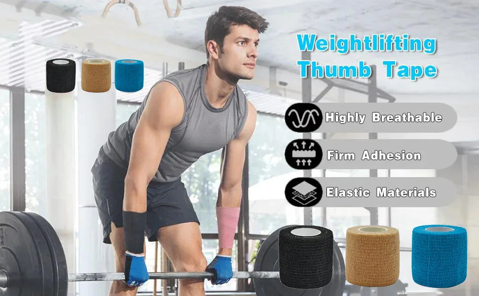 1/3/6/20PCS Sports Self Adhesive Red Elastic Bandages Anti-slip Athletic Nonwoven Waterproof Elastic  Wrist Ankle Bandages