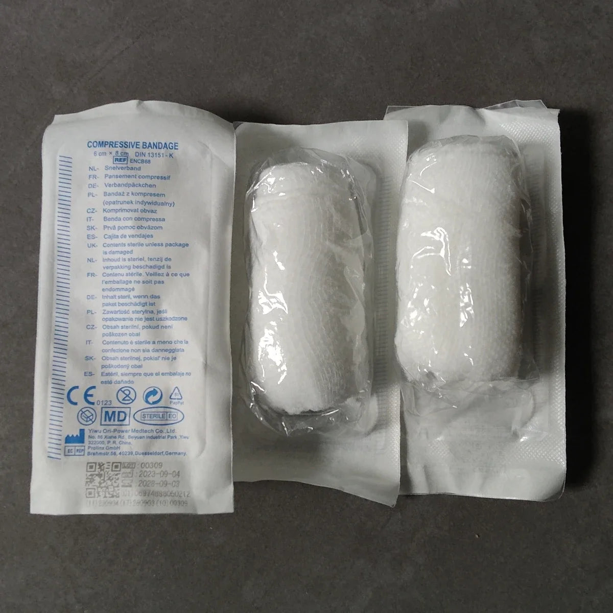 6Pcs Clotting Gauze Bleeding Hemmorhage Control Dressing Bandage PBT Wound Dressing Pad for Public Access Hemostatic