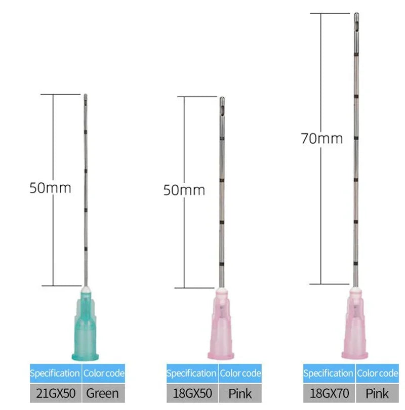 High  Disposable Fine Blunt-tip cannulas for injection 14G 90mm 18G uric acid facial filling nasal micro blunt needles