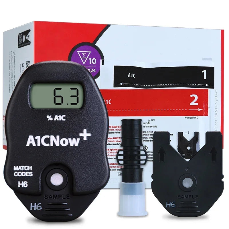Glycated Hemoglobin Hba1c Meter  PTS Diagnostics HbA1c Now+ System Professional Diabetic Home Test Kit Blood Glucose Monitor